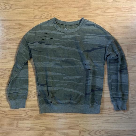 Soft, Slightly Distressed Camo Sweatshirt - Picture 1 of 4
